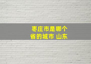 枣庄市是哪个省的城市 山东