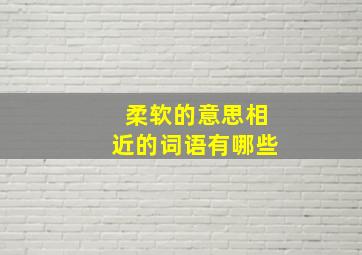 柔软的意思相近的词语有哪些