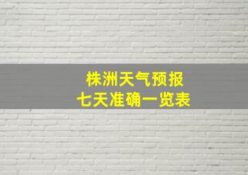 株洲天气预报七天准确一览表