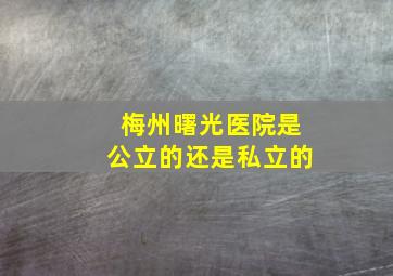 梅州曙光医院是公立的还是私立的