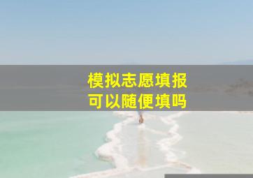 模拟志愿填报可以随便填吗