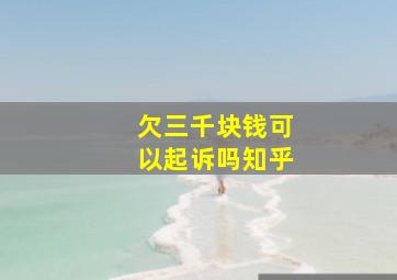 欠三千块钱可以起诉吗知乎