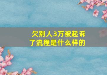 欠别人3万被起诉了流程是什么样的