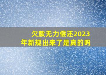 欠款无力偿还2023年新规出来了是真的吗