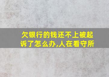 欠银行的钱还不上被起诉了怎么办,人在看守所