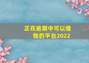 正在逾期中可以借钱的平台2022