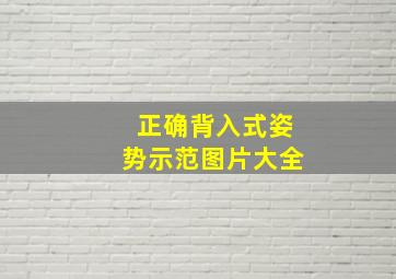 正确背入式姿势示范图片大全