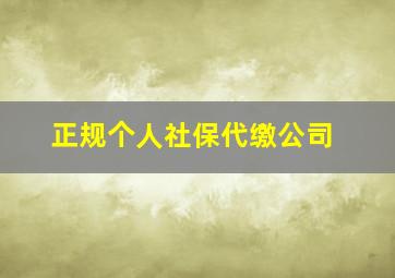 正规个人社保代缴公司