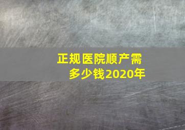 正规医院顺产需多少钱2020年