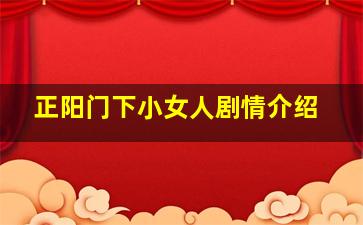 正阳门下小女人剧情介绍