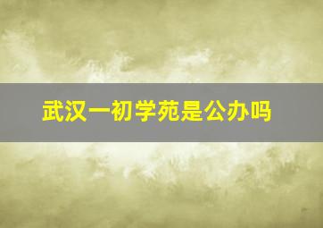 武汉一初学苑是公办吗