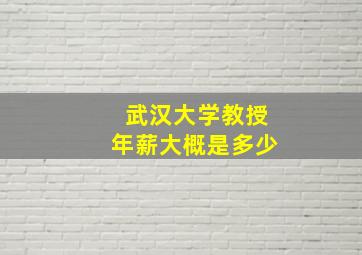 武汉大学教授年薪大概是多少