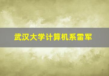 武汉大学计算机系雷军