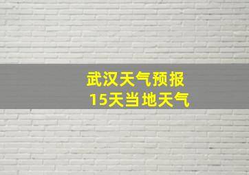 武汉天气预报15天当地天气