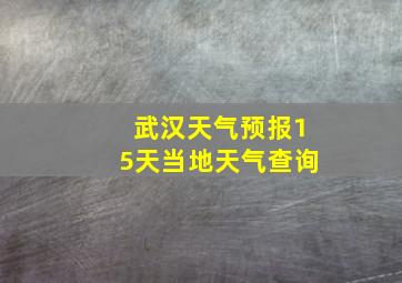 武汉天气预报15天当地天气查询