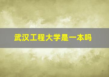 武汉工程大学是一本吗