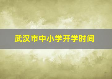 武汉市中小学开学时间