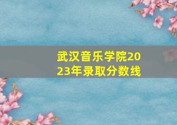 武汉音乐学院2023年录取分数线