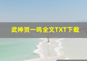 武神贺一鸣全文TXT下载