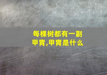 每棵树都有一副甲胄,甲胄是什么