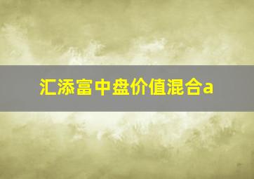 汇添富中盘价值混合a