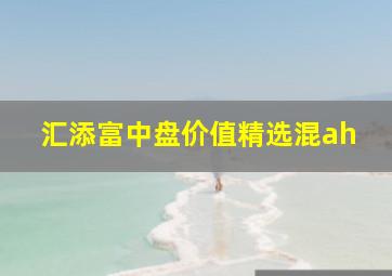 汇添富中盘价值精选混ah