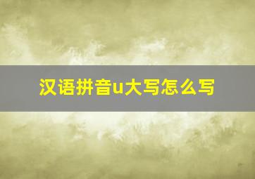 汉语拼音u大写怎么写