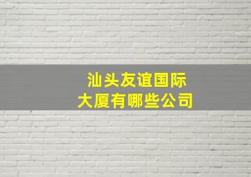 汕头友谊国际大厦有哪些公司