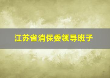 江苏省消保委领导班子