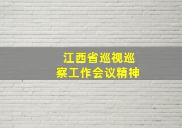 江西省巡视巡察工作会议精神