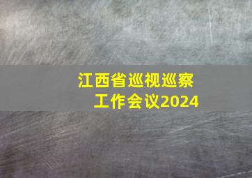 江西省巡视巡察工作会议2024