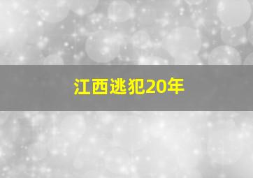 江西逃犯20年