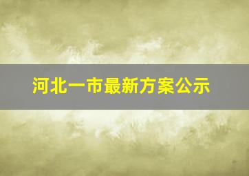 河北一市最新方案公示