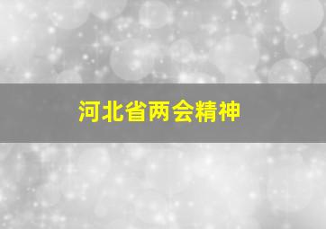 河北省两会精神