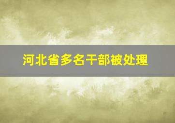 河北省多名干部被处理