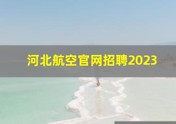 河北航空官网招聘2023