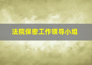 法院保密工作领导小组