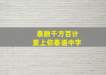 泰剧千方百计爱上你泰语中字