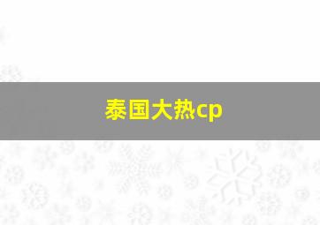 泰国大热cp