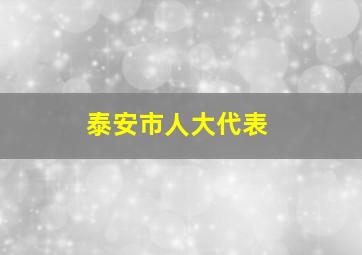 泰安市人大代表