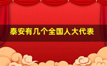 泰安有几个全国人大代表