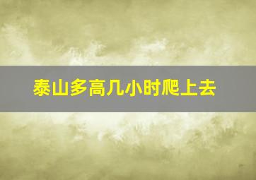 泰山多高几小时爬上去