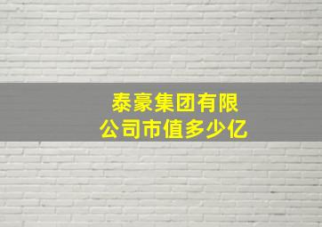 泰豪集团有限公司市值多少亿