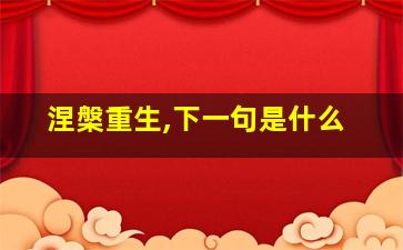 涅槃重生,下一句是什么