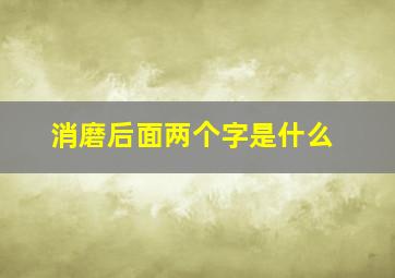 消磨后面两个字是什么