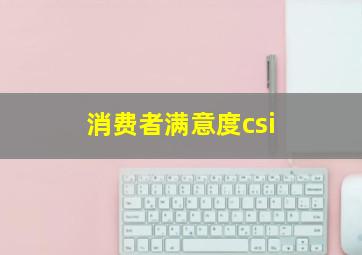 消费者满意度csi