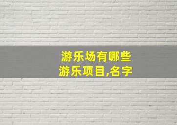 游乐场有哪些游乐项目,名字