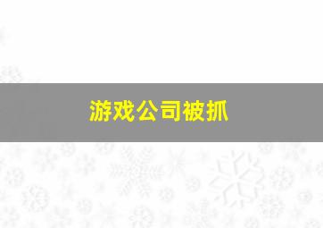 游戏公司被抓