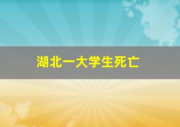 湖北一大学生死亡