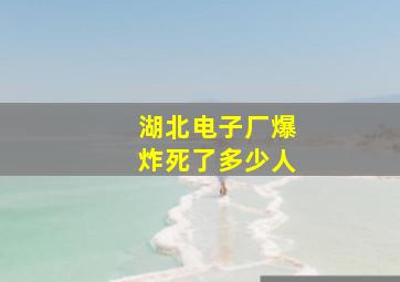 湖北电子厂爆炸死了多少人